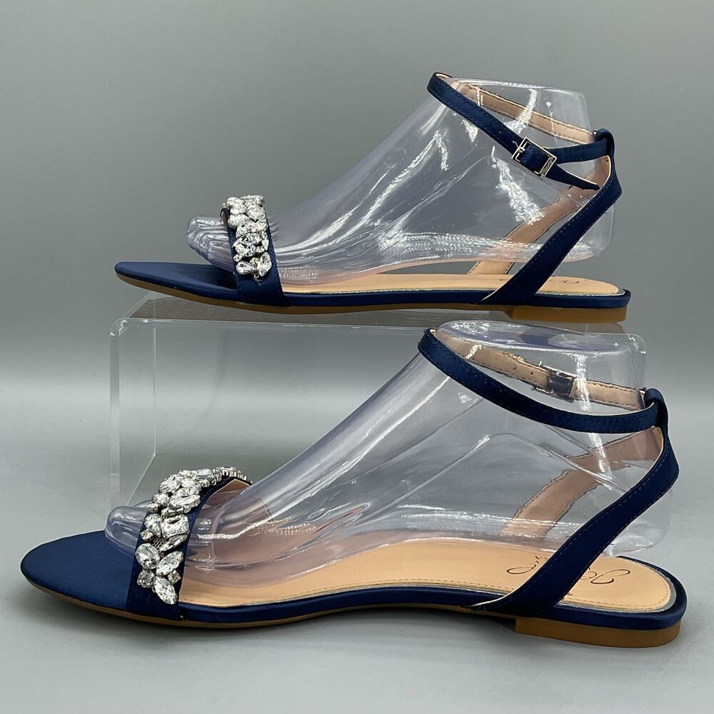 NEW Jewel Badgley Mischka Women’s O’Hara Ankle Strap Sandals Navy Size 8.5 - Picture 2 of 10